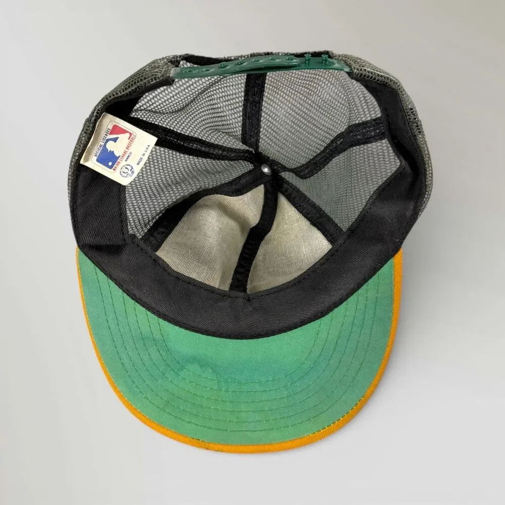 Vtg Oakland A's Athletics Annco Trucker Mesh Cap Hat Snapback Made In USA MLB